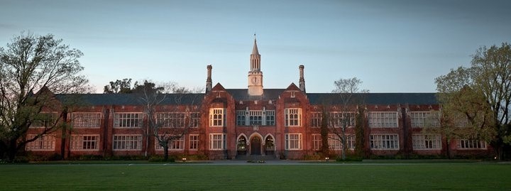 School sunrise (fields green)