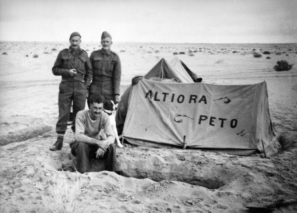 1942 Supply Company with 'Altiora Peto' on pup-tent