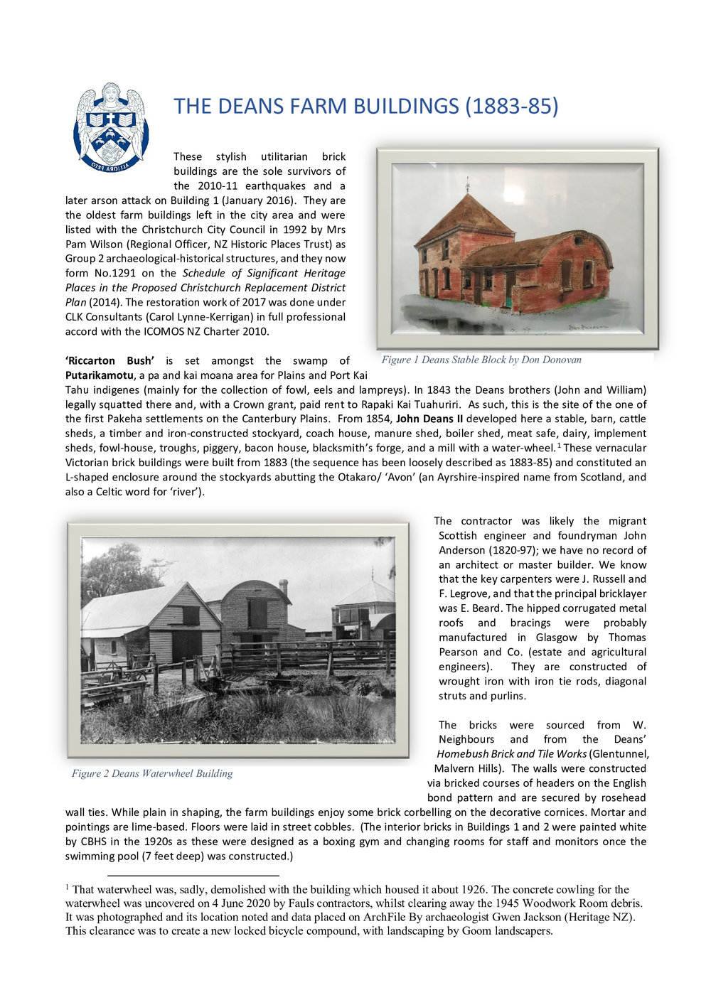 Deans Farm Buildings History 2021