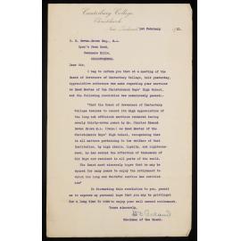 Bevan-Brown Resignation Acknowledgement