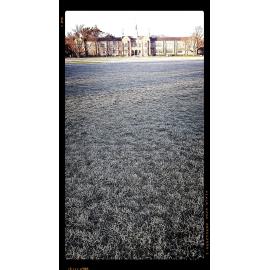 School early in the morning with frost