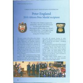 England, Peter - Altiora Peto Medal Article 2010 Magazine