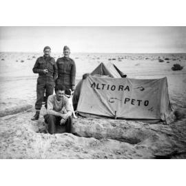 1942 Supply Company with 'Altiora Peto' on pup-tent